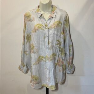 American Eagle Outfitters Floral Oversized Button Down Shirt
